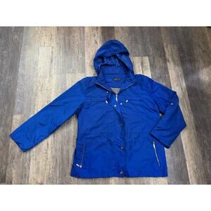 Jones New York Signature Blue Hooded Jacket